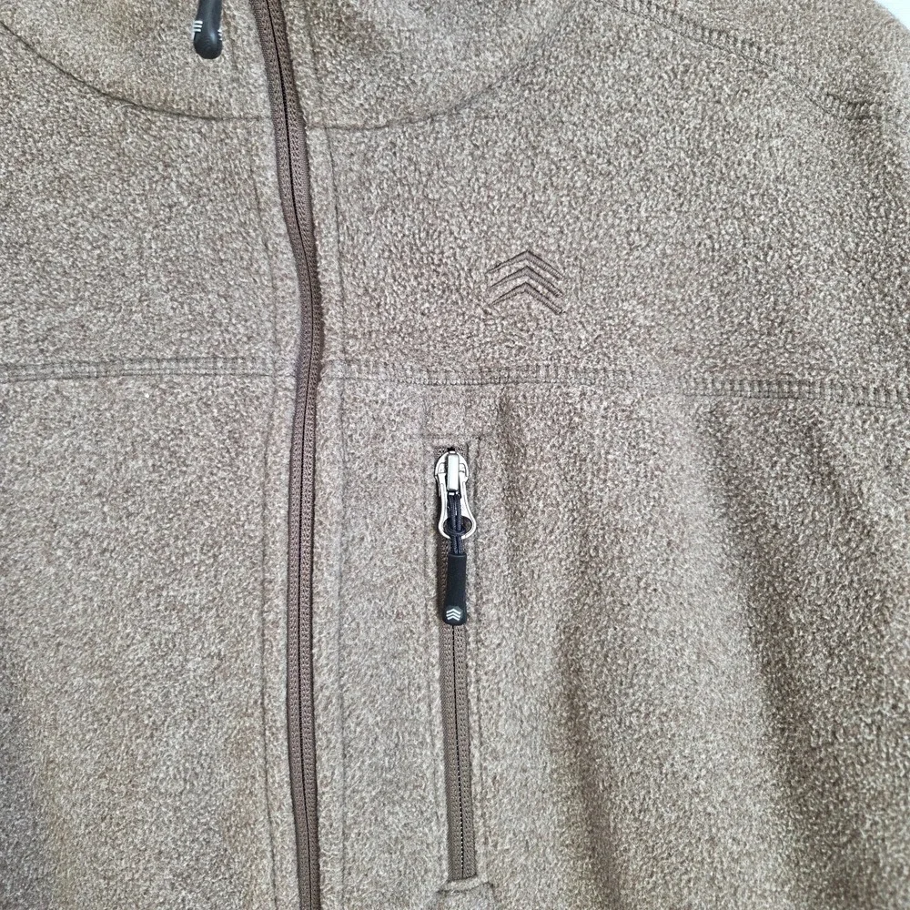 NWOT‎ Solaris Men's Large Fleece Jacket Full Zip Beige Brown Outdoor Performance